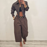 Giubbino in ecopelle ISLA marrone