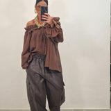 Pantalone in ecopelle LOLA marrone