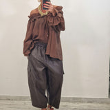 Pantalone in ecopelle LOLA marrone