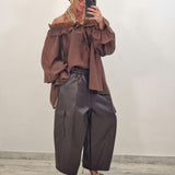 Pantalone in ecopelle LOLA marrone