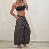 Pantalone in ecopelle LOLA marrone