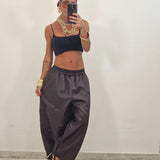 Pantalone in ecopelle LOLA marrone