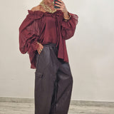 Pantalone in ecopelle LOLA vinaccia