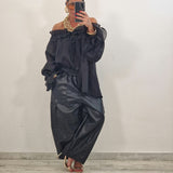Pantalone in ecopelle LOLA nero