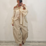 Pantalone in ecopelle LOLA beige