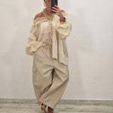 Pantalone in ecopelle LOLA beige
