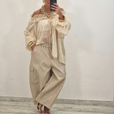 Pantalone in ecopelle LOLA beige