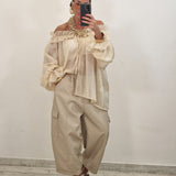 Pantalone in ecopelle LOLA beige