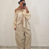 Pantalone in ecopelle LOLA beige