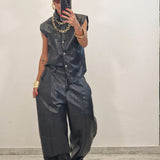Coordinato in ecopelle KIMBERLY nero