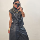 Coordinato in ecopelle KIMBERLY nero