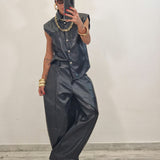 Coordinato in ecopelle KIMBERLY nero