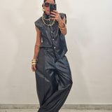 Coordinato in ecopelle KIMBERLY nero