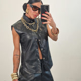 Coordinato in ecopelle KIMBERLY nero