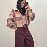 Giubbino ISLY quadri rosa