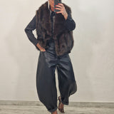 Pantalone in ecopelle STACY nero