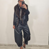 Eco Pelliccia smanicata double face CLAIRE nera