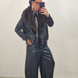 Pantalone in ecopelle STACY nero