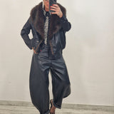 Pantalone in ecopelle STACY nero