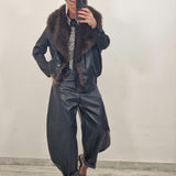 Eco Pelliccia smanicata double face CLAIRE nera