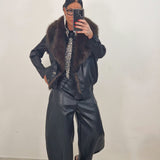 Eco Pelliccia smanicata double face CLAIRE nera