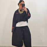 Felpa crop STELLA nera