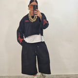 Felpa crop STELLA nera