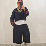 Felpa crop STELLA nera