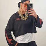 Felpa crop STELLA nera