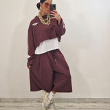 Felpa crop STELLA bordeaux
