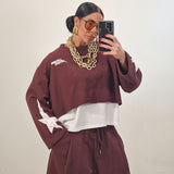 Felpa crop STELLA bordeaux