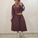 Felpa crop STELLA bordeaux