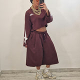 Felpa crop STELLA bordeaux
