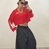 Felpa crop STELLA rossa