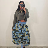 Bermudone AVA camouflage azzurro