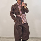 Blazer crop STEFFY marrone