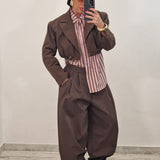 Blazer crop STEFFY marrone