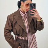 Blazer crop STEFFY marrone