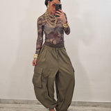 MARCY green track pants