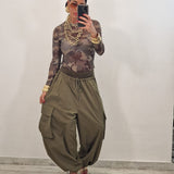 MARCY green track pants