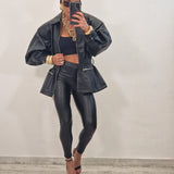 Giubbino in ecopelle MOOD nero