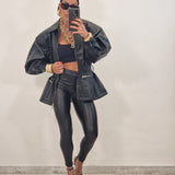 Giubbino in ecopelle MOOD nero