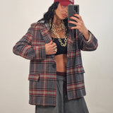 Blazer ZETA quadri bordeaux