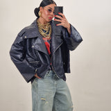 Chiodo in ecopelle SETH blu