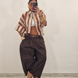Camicia VIKY avorio e marrone