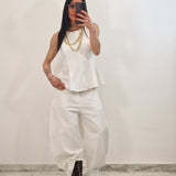 Coordinato di jeans QUEEN bianco