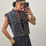 Gilet di jeans WOMAN nero