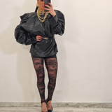 Casacca in ecopelle CRUZ nera