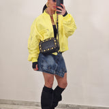 Borsa EVELYN con borchie nera