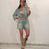Tutina in denim APRIL sabbiata